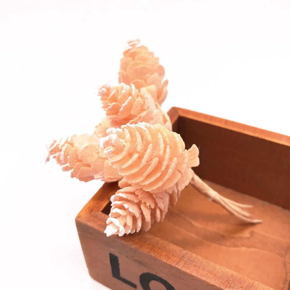 6 шт./лот, искусственный цветок из натурального соснового ореха для свадьбы, украшения для самодельного изготовления, венок, подарок, искусственный цветок, Рождественский Декор