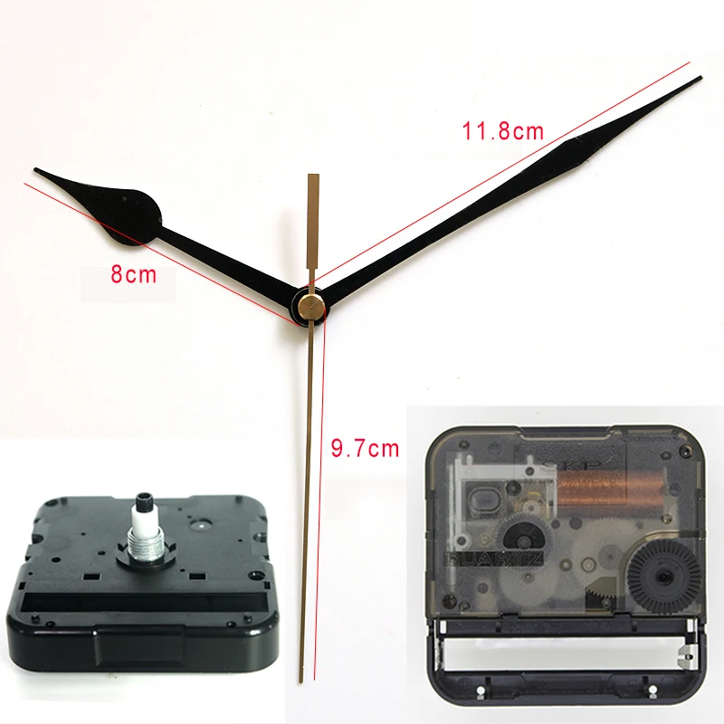 S 44704P Plastic Movement Sweep Clock Accessory With Black Hands Silent