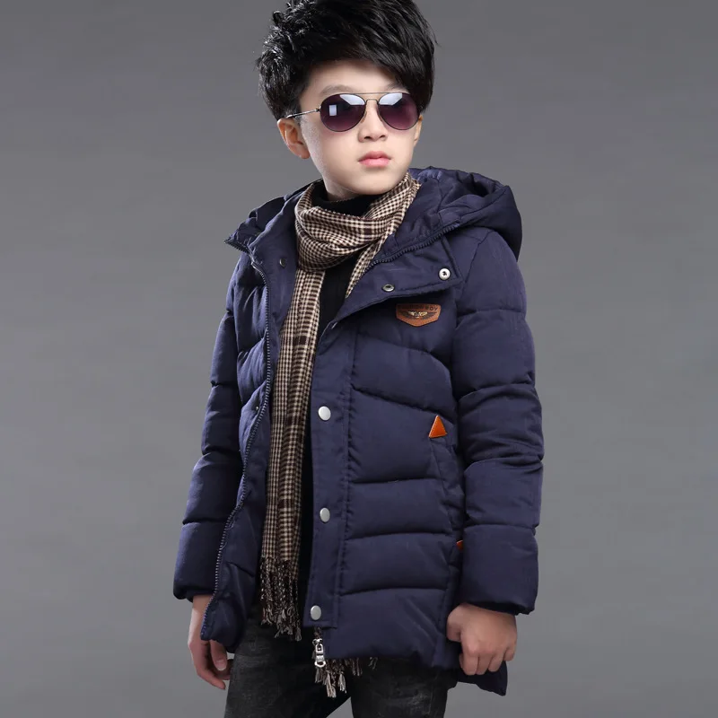 Детская парка; куртка-пуховик для мальчиков; Повседневная Длинная модная зимняя куртка для мальчиков; детская одежда; парка для мальчиков