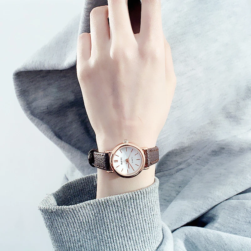 

2019 Korean fashion women watches retro casual quartz watch High Quality ladies leather wristwatch students watches Clock Female