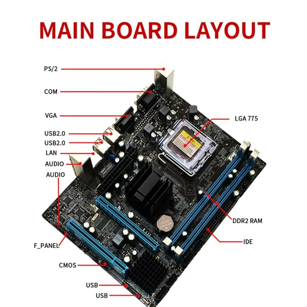 G31 حاسوب شخصي مكتبي الرئيسي مجلس LGA 775 ثنائي النواة E5700 كومبو مجموعة 3.0G وحدة المعالجة المركزية + 2G الذاكرة DDR2 + كتم مروحة لوحة أم للكمبيوتر