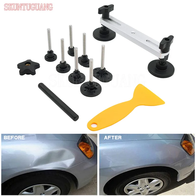 

A Set Auto Car Dent Repair Body Damage Fix Tool Dent Removal Metal Dent Repair Pulling Bridge Repair Tools Kit Universal
