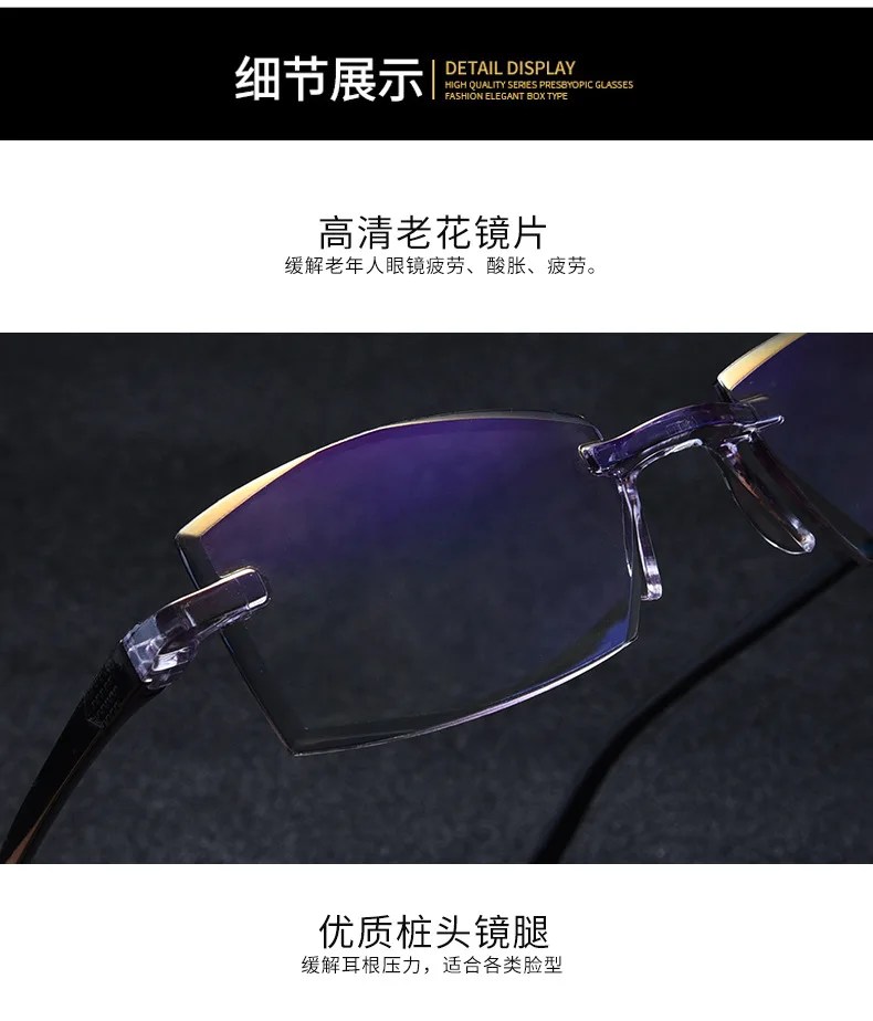 Новые анти-Blu-ray очки для чтения Алмазная резка металлические оправы очки для чтения модные очки+ 1,5 2,0 2,5