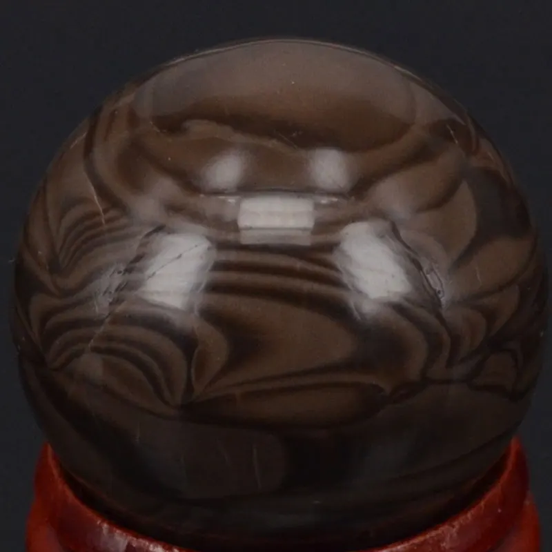 

(1.2")30MM Natural Coffee Zebra Stone Sphere Crystal Globe Ball Chakra Healing Reiki Stone Carving Crafts,Minerals With Stand