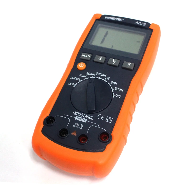 2017 Hot sale A623 Digital LCD Multimeter Inductance mini Meter Tester Detection free shipping,Handheld inductive table (4)