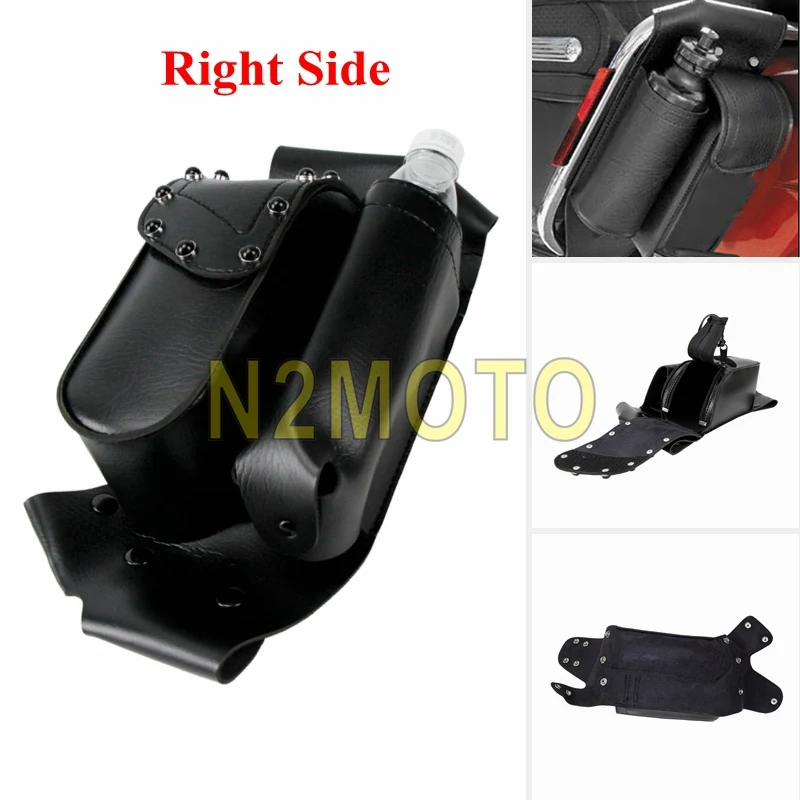 

For Harley 1993-Up Touring Road King Electra Road Glide Motorcycle Black Crash Bar Saddlebag Guard Bag Water Bottle Holder