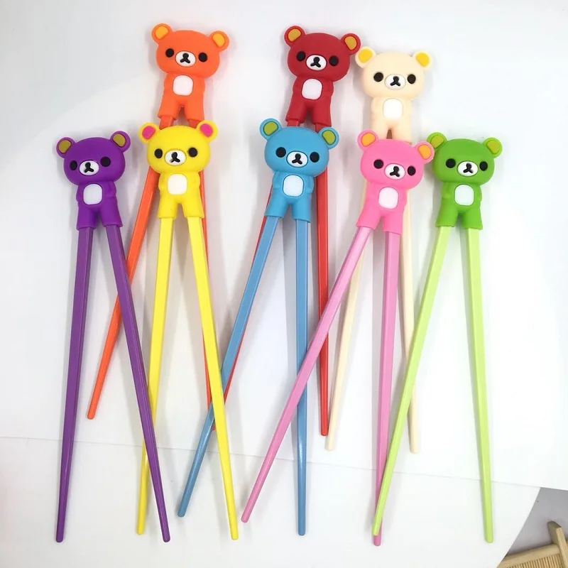 

2018 Bear chopsticks Multi Color Cute Bear Learning Training Chopsticks For Kids Chopstick Learner Children learning chopsticks