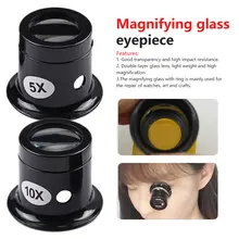 1pcs 5X 10X Monocular Magnifying Glass Loupe Lens Jeweler Watch Magnifier Tool Eye Magnifier Len Repair Kit Tool monocular magnifying glass with led light measuring 10x jeweler tool eye reading magnifier eyewear different lens choices