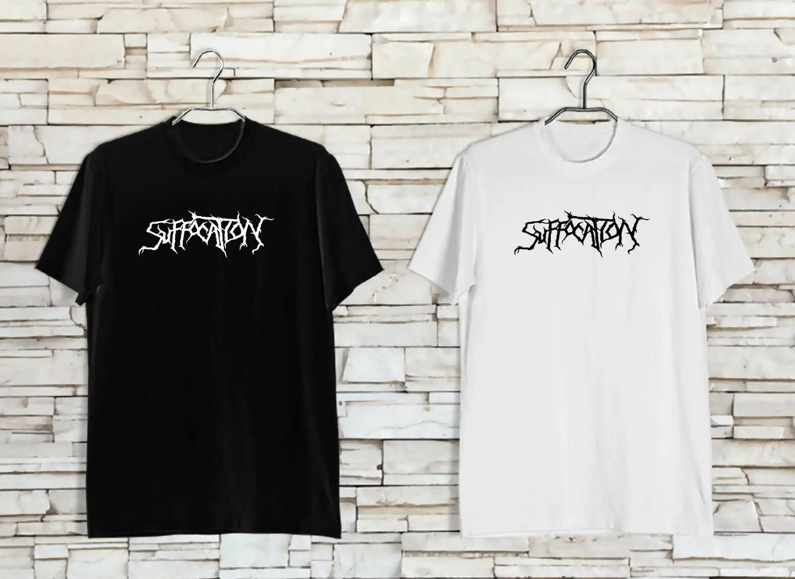 Suffocation Death Metal Heavy Metal Symbol T-Shirt BW Size XS-3XL