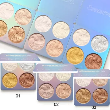 

Highlighter Powder Palette Glow Bronzer 4 Color Gold Butter Eyes Makeup Shimmer Brighten Shadow Powder Cosmetic High Lighter