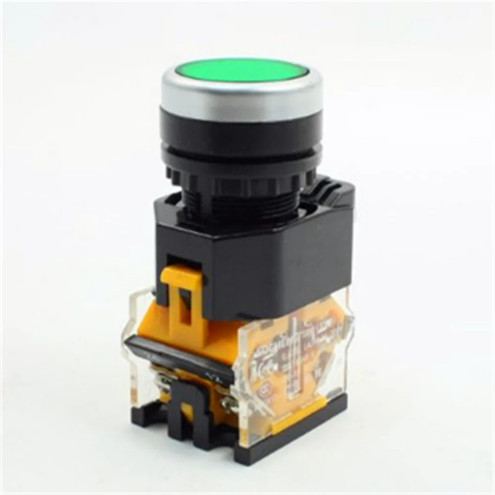 1 Pc Industry NO NC Momentary Action Green Push Button Switch 380V 10A