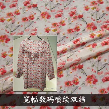 

138cm new summer inkjet silk crepe de chine fabric12mm shirt dress crepe de chine silk fabric wholesale silk cloth