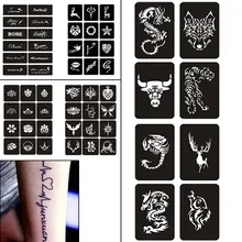 Искусство Аэрограф рисунок Краски татуировки Стикеры шаблон 10 листов хной татуировка трафаретов Красота Для женщин нога руки, ноги