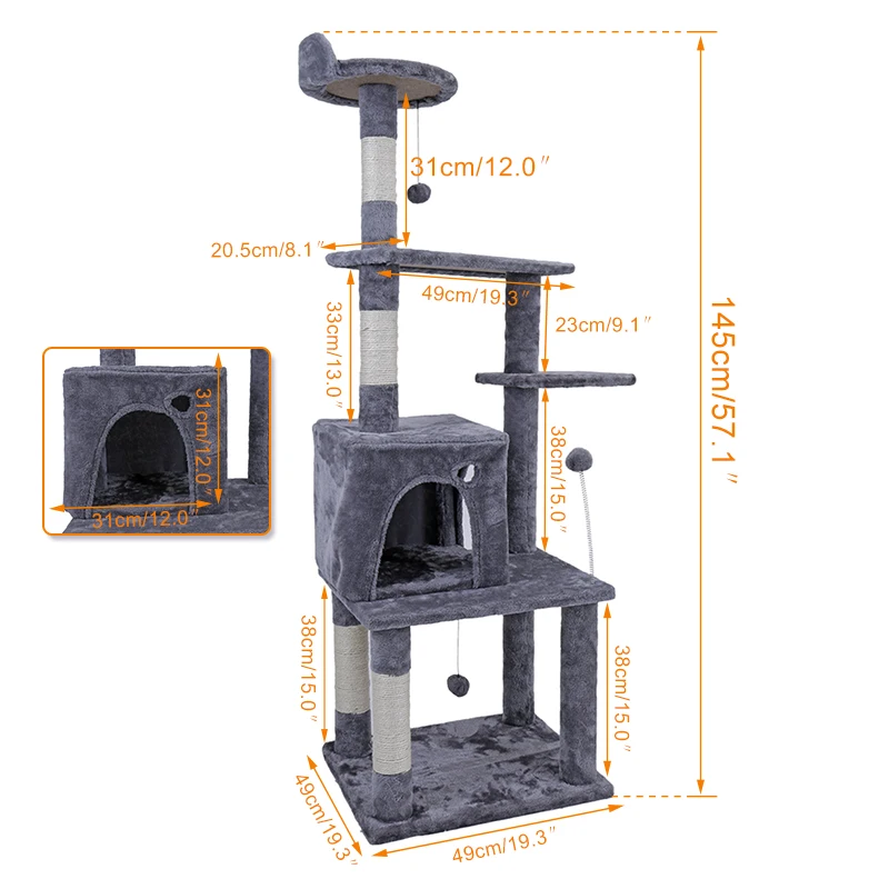 RU Domestic Delivery Cat Tree House for Cat Cat Tree Tall Cat Tower Bed With Scratching Post Kitten Toys Mascotas RU Domestic Delivery Cat Tree House for Cat Cat Tree Tall Cat Tower Bed With Scratching Post Kitten Toys Mascotas