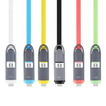 High quality Micro USB 2in1 Sync Data Charger Cable for iPhone ipad General for Android Phone Accessories