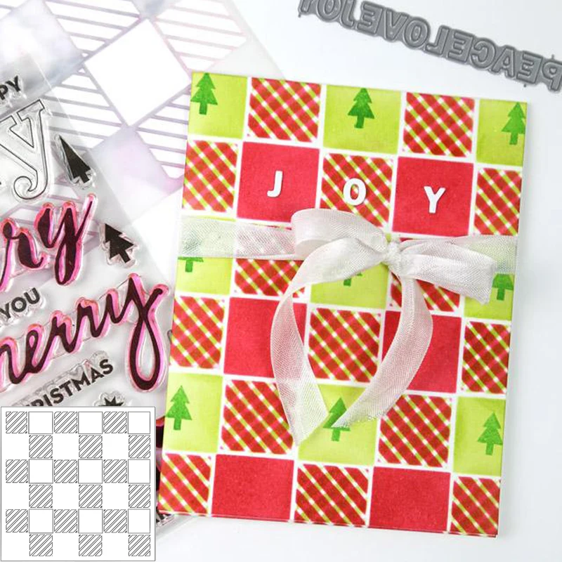 

Shaded Square Stencil for DIY Scrapbooking New DIY Paper Cards Making Craft Fun Plastic Templates Decoration Embellishment