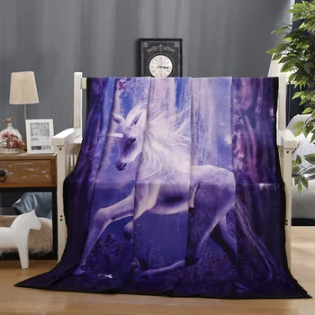 

BEST.WENSD Colourfast Horse weighted blanket 3D Dusty Lightning Printed bed sheets Photography Plush throws Blanket Sofa 150x200
