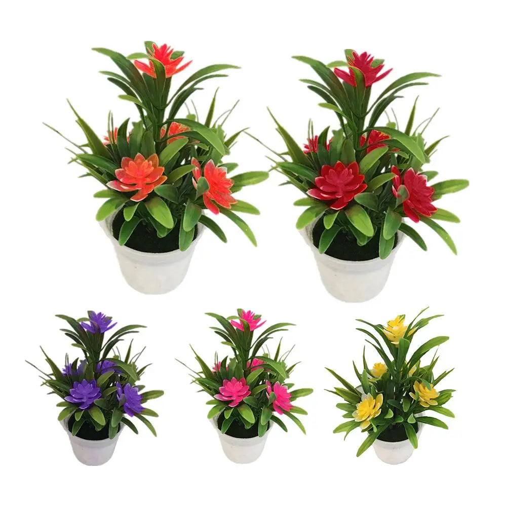 HOT SALE! Artificial Fake Lotus Flower Potted Plant Bonsai Wedding Party Garden Home Decor Artificial Plants