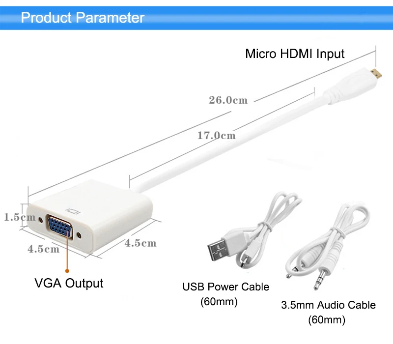 EGRINCY микро HDMI к VGA адаптер разъём HDMI папа Женский VGA кабель с 3,5 мм аудио микро USB кабель HDMI конвертер для xbox PS4 tv