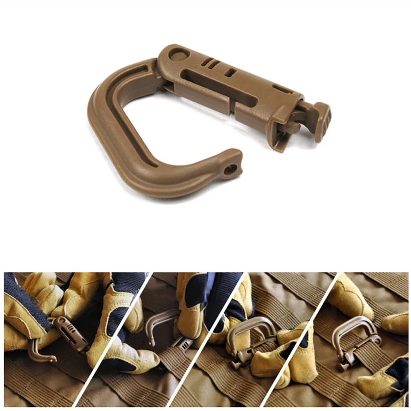 Multipurpose Keychain Carabiner D-Ring Locking Hanging Hook Tactical Link Snap Keychain for Outdoor Camping Hiking #25J (2)
