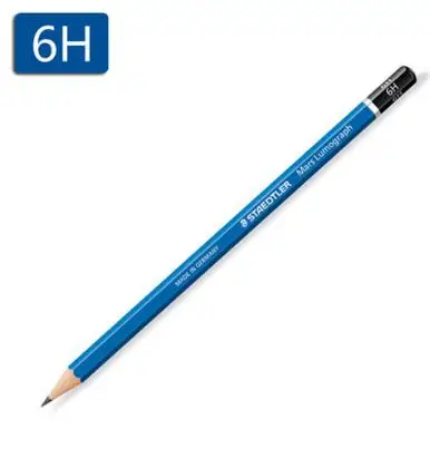 Германия STAEDTLER 100# синий стержень Стандартный Карандаш профессиональный карандаш для рисования эскиз карандаш mars lumographh карандаш 12 шт./лот - Цвет: 6H