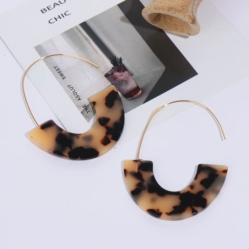 Big Leopard Print Hoop Earrings Unique Design Fashion Charm Jewelry