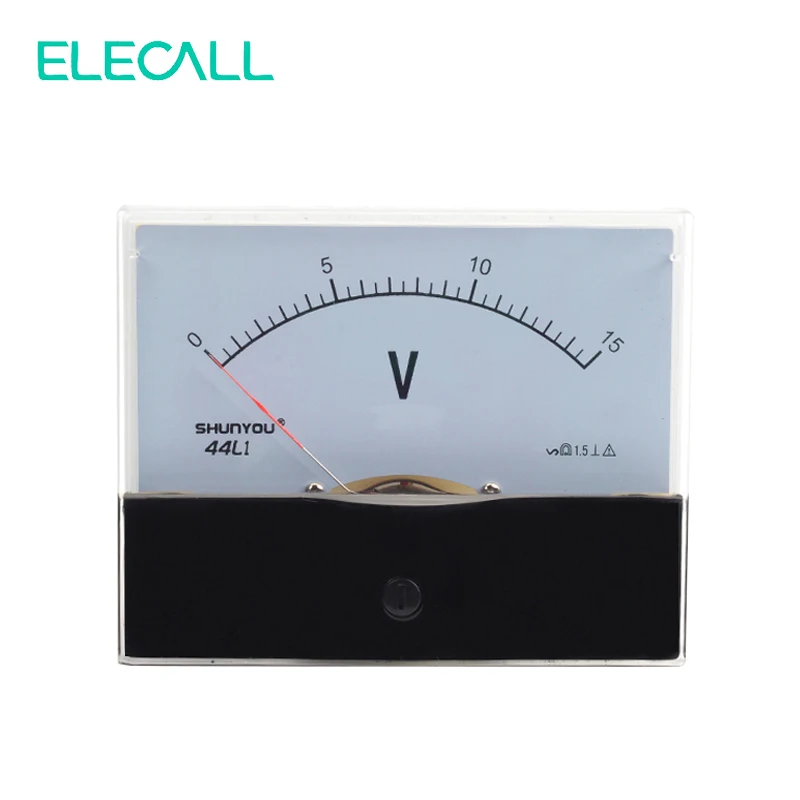 

ELECALL 44L1 15V Rectangle Dial Panel Gauge Voltage Voltmeter AC 0-15V Class 1.5 Accuracy