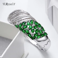 Большой браслет Красивый зеленый черный CZ камни Модные аксессуары jewelry высококачественные ювелирные изделия Большой Кристалл и браслеты