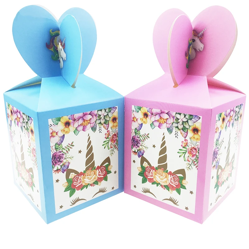 

6pcs/lot New style lovely Unicorn Candy Box Unicorn theme Birthday Party Decor&Supplies Baby Shower Party Favors Paper Gift Box