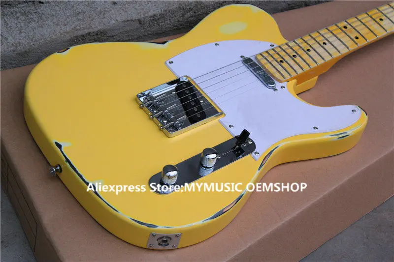 

Cream Electric Guitar Aged Guitars Maple Fingerboard High Quality From China