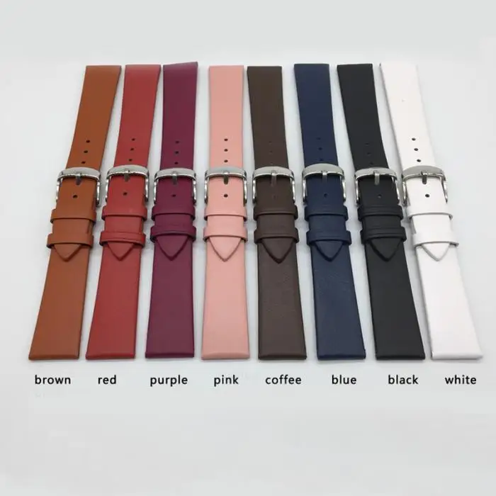 12/14/16/18/20/22mm Watch Band Strap Cow Leather Replacement Watchband for Men Women NGD88