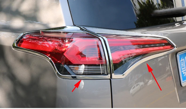 ABS Chrome Rear Tail Light Lamp Cover Trim 4pcs For TOYOTA RAV4 2013-2017