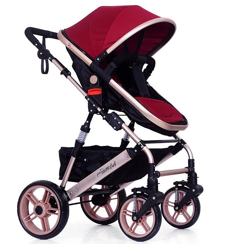 

2016 Prams for Doll Baby Stroller Can Sit Lay Down Children Kids Umbrella Shock Proof Foldable Four Wheel Baby Carriage 5 Colors