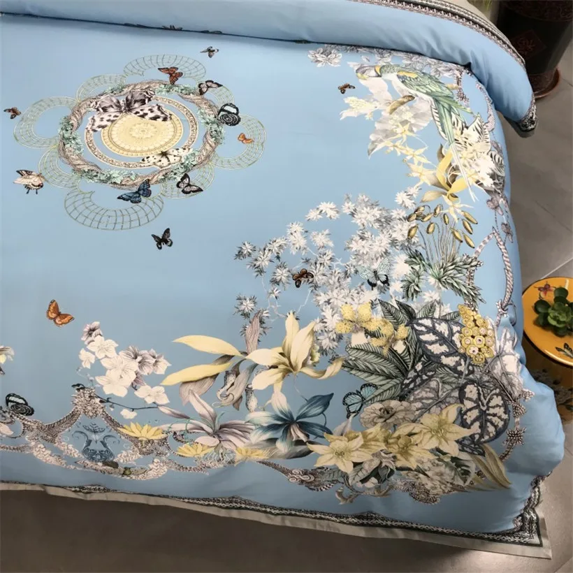 Top Chinese Wind Animal Egyptian Cotton Royal Gongsatin Craft Extra Large Bedding, Down Quilt, Bed Sheet, Pillow Cover, 4pcs 40