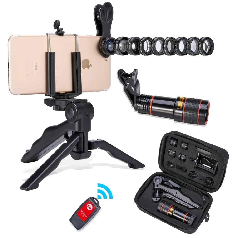 Akinger phone lens camer cell phone lens Kit Fisheye Wide