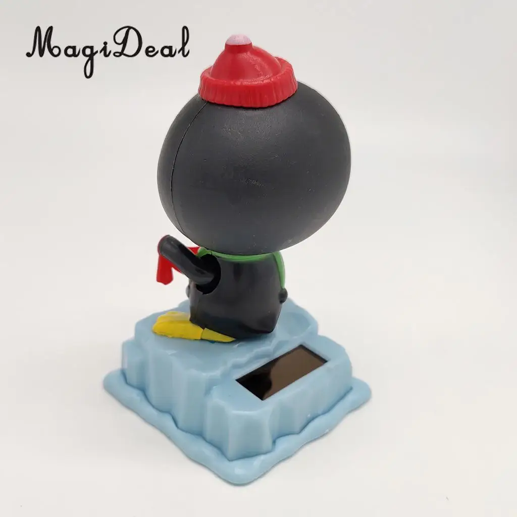 Solar Powered Bobbing Penguin Animal Figure - Fun Solar Science Toy Home Desktop Car Decor Bobbleheads Animal Pet Model