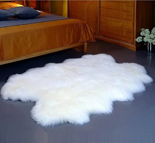 

Genuine Real Sheepskin Rug Australian Royal Four Pelt Extra Large Sheepskin Rug Quarto Fur Rug Sheepskin Area Rug Bedroom Carpet