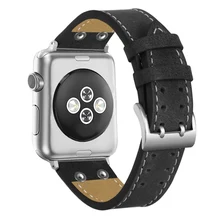 Relógio Genuine Pulseira de Couro de luxo Para A Apple i-assistir a Série 1/2/3 42 38mm mm pulseira Wrist band Men Smartwatch Acessórios