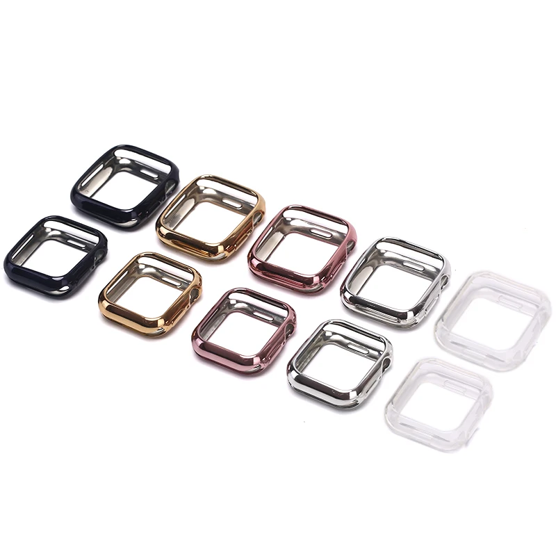Чехол для часов Apple Watch Series 4 3 2 1 тонкий 40 мм 44 из ТПУ мягкий прозрачный защитный