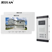 JERUAN New Apartment 7 inch LCD Video Door Phone Intercom System 2 White Monitor 1 HD IR Camera for 2 Household FREE SHIPPING