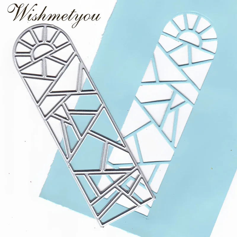 

WISHMETYOU Geometry Decorative Graphics Arch Shape Metal Cutting Dies Photo Album Card Paper Semicircle Embossing Craft Template