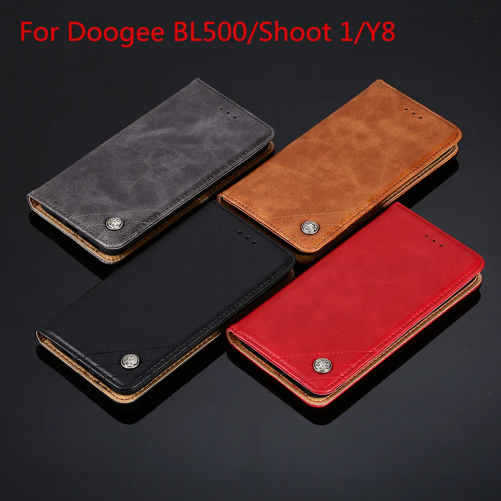 

Leather Wallet Flip Cover For Doogee BL500 Shoot1 Y8 Luxury Flip Pu Cross Pattem Pu Leather Phone Case