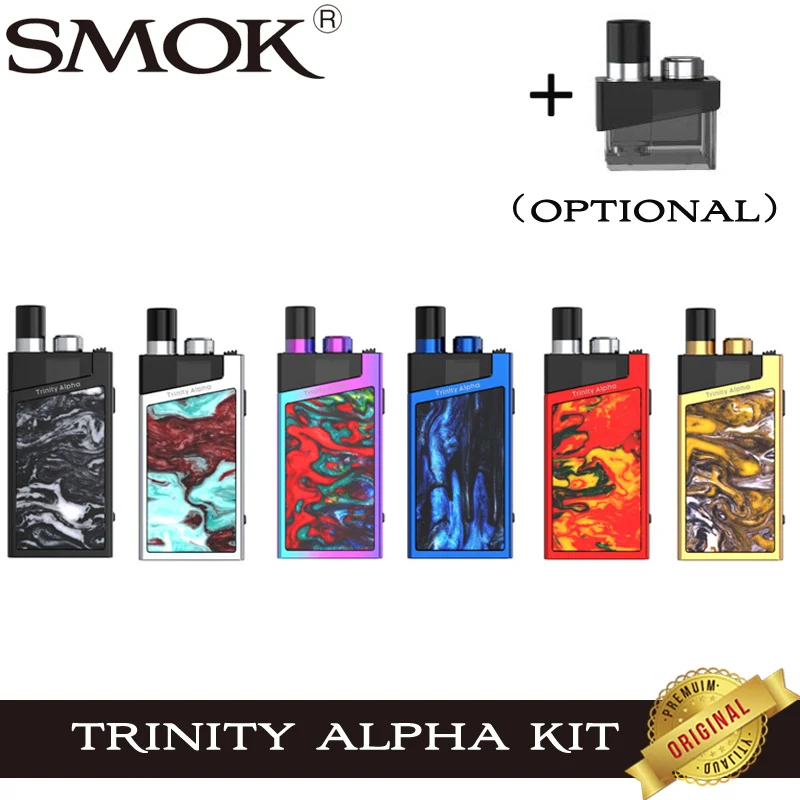 

Original SMOK Trinity Alpha Pod System Kit E Cigarette Vape 1000mAh Battery 2.8ml Cartridge Nord Mesh MTL Coil Vaporizer