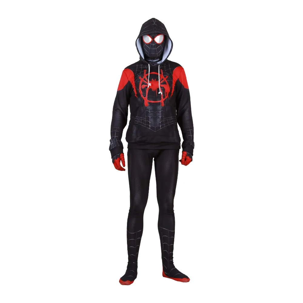 Hot Avengers endgame hoodie Spiderman Cosplay Parallel Cosmic Black Spider Unisex Cosplay Costume carnaval Jacket Sweatshirts