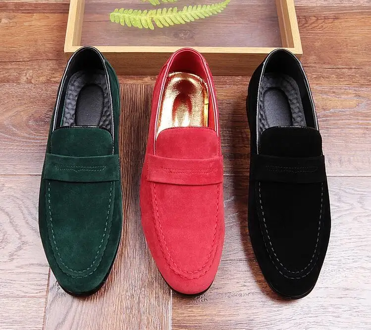Г., акция, новые весенние мужские бархатные лоферы, Свадебная обувь для вечеринки европейские Стильные красные/черные/зеленые бархатные тапочки мокасины для вождения