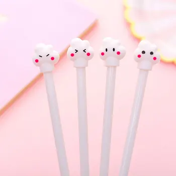 

4 pcs/lot Cute white expression clouds gel pen writing pens kawaii stationery plastic material office school supplies gifts