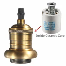 Высокое качество E26 E27 Медь Лампа патрон с Керамика core для Винтаж Ретро Эдисон лампа накаливания лампочки 110 В- 240 В