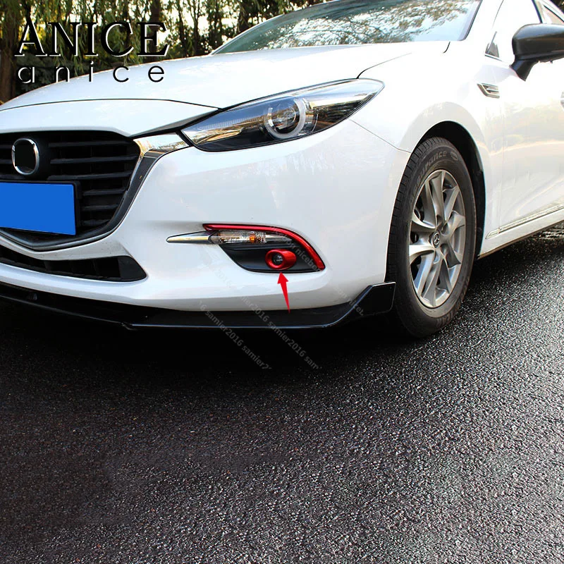 

2PC RED Front Fog Light Lamp Cover Cup Frame Fit for Mazda3 Axela 2017-2018