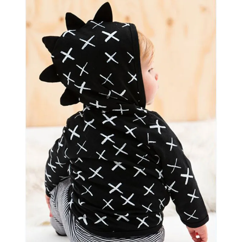 

Spring Autumn Newborn Baby Jacket Boys Long Sleeve Dinosaur Zipper Moleton Infantil Menino Children Clothes Cross Print 12M-4T