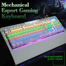 Gaming Keyboards USB Wired Anti-ghosting RGB Backlit Mechanical Keyboard Double Injection Keycap 104 Keys Blue Switch for Gamer